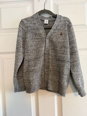 Baby GAP Gray Heather V-Neck Button Cardigan